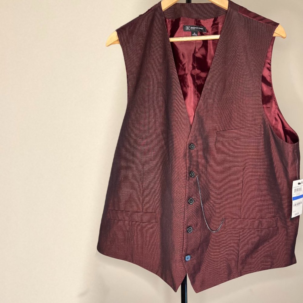 INC Men's Slim-Fit Vest - Burgundy (NWT)